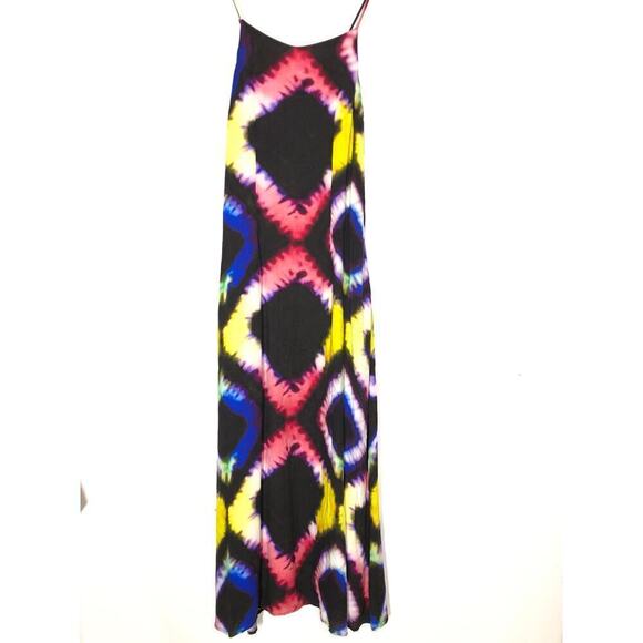 Busayo Dress Tie Dye Sleeveless V-Neck Slip Maxi Multicolor M - Picture 4 of 10